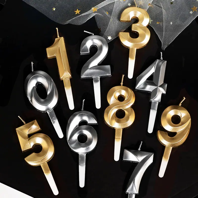金色数字蜡烛大号生日蜡烛周岁满月儿童生日派对蛋糕装饰摆件插件
