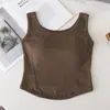 Camiseta regata de algodão puro para garota estilosa com bojos base de cor contrastante não precisa de sutiã bandeau roupa íntima roupa externa sem alças roupa íntima