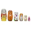 Muñecas Rusas Anidadas de 6 Capas de Madera con Animales de Granja Matrioshka Set de Muñecas de Madera de Tilo Pintadas a Mano con Abuela y Animales de Granja Juguete Divertido y Educativo Regalo para Niños Adultos 3145cm