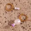 Pendientes Asimétricos de Moda Y2K Europeos y Americanos Joyería Acero Inoxidable Chapado en Oro de 18 Quilates Pendientes con Perlas de Agua Dulce