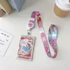Portatarjetas Transparente Cuerda Larga Retráctil Serie C Conejo Jazmín Lindo y Compacto Estilo Ins Cubierta Protectora para Tarjeta de Campus Tarjeta de Comida