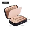 Caja de joyería de alta calidad con cremallera y broche oculto, caja portátil para almacenar aretes, collares, pulseras, pulseras, anillos, aretes, caja de almacenamiento de joyería transfronteriza