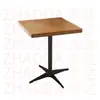 Mesa Cuadrada de Color Nogal para Uso Doméstico, Mesa de Comedor para Uso Comercial, Mesa de Comedor de Madera Maciza para Restaurantes, Mesa de Comedor de Pizarra para Restaurantes de Comida Rápida