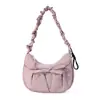 Design Estilo Coreano Senso Ins Versátil Cordão Pregas Nuvens Bolsa de Axila Simples Bolsa de Nylon Bolsa Transversal Leve Feminina
