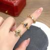 Anel Vintage Estilo Palácio Deslumbrante Gotas d'Água Delicado Luxo Leve Zircônia Totalmente Diamantado Empilhável para Usar Design de Nicho Anel com Senso Avançado