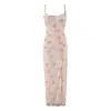 Vestido de tirantes estampado de verano para mujer, estilo europeo y americano, de longitud media, ajustado, 6866