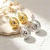 Pendientes de Perla Semiesféricos Exagerados de Moda INS Personalidad Europea y Americana Acero Inoxidable de Alto Sentido Pendientes para Mujer