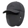Gorras de Invierno para Hombres de Mediana Edad y Mayores, Gorras de Béisbol Engrosadas, Gorras Casuales Tipo Papá, Gorras Cálidas de Invierno para Mayores con Protección para los Oídos