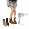 Botas altas retro apiladas para mujer, nuevo estilo otoño e invierno, con elevador interno, botas altas hasta la rodilla, botas vaqueras occidentales de suela plana