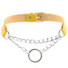 Collar de Anillo Personalizado de Moda Europea y Americana Cadena Estilo Punk Callejero Correa para el Cuello con O-Ring Cadena para el Cuello Cadena para la Clavícula