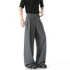 Pantalones de traje fluidos Pantalones Scimitar para hombre Primavera y Otoño Sueltos 2025 Nuevos Negros Casuales Rectos