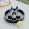 Botella de Perfume, Recipiente para Aceites Esenciales, Cuenco para Aceites Esenciales, Botella de Aceite Esencial con Forma de Hoja, Bandeja de Madera, Herramientas de Masaje para Spa, para Uso en Salones de Belleza
