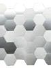 Pegatina de Pared Mosaico Hexagonal Hexagonal Blanco Oro Plata Negro Metal Cepillado Aluminio Panel de Plástico Autoadhesivo Decoración para Renovación de Paredes