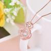 Joyería de Plata Guanming Colgante Danzante de Trébol de Cuatro Hojas Plata 925 Incrustado de Diamantes Cadena Versátil para Clavícula Regalo del Festival Qixi