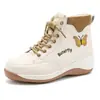 Botas de Moda para Mujer 2025 Otoño e Invierno Nuevos Zapatos Cómodos de Suela Gruesa para Mujer con Elementos de Mariposa Botas Versátiles para Mujer Cuña Modernas