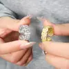 Anillo de Moneda de Cobre Riqueza Dinero Estilo Clásico Hilo de Dinero de la Fortuna Anillo de Zirconia Versión Ancha Exagerada Anillo para el Dedo Índice Artículo Caliente de Transmisión en Vivo