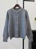 Cárdigan de Punto con Diseño Incrustado de Diamantes de Alta Resistencia 2025 Otoño e Invierno Nuevo Estilo Coreano Holgado y Suave Elegante Chaqueta Suéter para Mujer