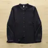Verano 2026 Estilo Japonés Doble Capa Gasa Color Sólido para Mujer Cuello Alto Cárdigan Camisa de Manga Larga Camisa Casual