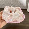 Anel de Cabelo Floral Colorido Fresco para Primavera e Verão Feminino Estilo Coreano Doce Menina Fofa Corda de Cabelo de Renda Anel de Cabelo Acessório de Cabeça de Verão