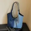 Bolso de Mujer Patchwork Bicolor 2026 Nueva Moda de Verano Bolso de Hombro de Mezclilla Bolso Tote de Gran Capacidad para el Trabajo