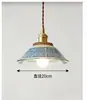 Luminária Pendente de LED Cerâmica Estilo Japonês para Quarto com Janela de Canto, Sala de Jantar, Varanda Cerâmica Vintage Estilo Americano, Corredor Vintage, Luminária Pendente Mid-Century