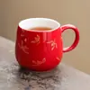 Taza de Cerámica de Orquídea de Otoño Hecha en Fábrica, Taza Personal para Beber Té, Taza de Desayuno, Juego de Té Rojo de la Ciudad Prohibida