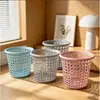 Cubo de basura de plástico grande para el hogar con perforaciones grandes, papelera, cubo de basura engrosado para baño