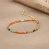 Nuevo brazalete de perlas estilo chino Dunhuang, cuentas de semillas de jadeíta, tobillera versátil multicolor estilo nacional de lujo ligero regalo