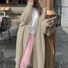 Cárdigan de punto blanco imitación visón transfronterizo para mujer, prenda exterior de otoño e invierno, suelto, de felpa, esponjoso, largo