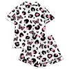 Cardigan Transfronterizo Europeo y Americano de Seda de Leche Pijama Estampado de Color Claro para Mujer Conjunto de Shorts de Manga Corta Transpirable Casual para el Hogar