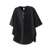 Yidao Vintage 2026 Verão Novo Minimalista Estilo Old Money Gola Henley Manga Curta Masculina Casual para o Dia a Dia Solta Camiseta