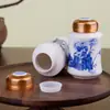 Botella de Miel Cerámica Roscada Tapa de Silicona Sellado Hermético Cuadrada Tapa de Rosca Tanque de Almacenamiento de Medicina China Lata de Té 700ml