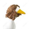 Peluca para Mascota, Peluca de Ganso, Peluca de Ganso de Porche, Cabeza de Ganso Grande, Disfraz Divertido, Cabello Afro, Trenzas Largas, Transfronterizo