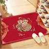 En stock Felpudo Decoración Puerta de Entrada Año Nuevo Felpudo Festival de Primavera Vestíbulo Felpudo Festivo Rojo Terciopelo de Cristal Alfombra Antideslizante