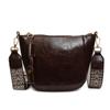Bolso bandolera de estilo retro, popular y novedoso, con correa ancha para el hombro, informal, combinable, de alta gama, sencillo y de color sólido.
