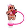 Navidad Rosa 8/10mm Tapa de Popote Cubierta de Popote de Silicona Grado Alimenticio Cubierta de Popote a Prueba de Polvo Venta Directa de Fábrica