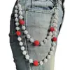 Cadena para pantalones hip-hop de hombre y mujer de Amazon europea y americana, cadena de cintura de cuentas de bola de diamante de alta calidad, cadena corporal, joyería al por mayor