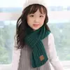 Bufanda Térmica de Invierno para Niños, Moda de Color Sólido, Padre-Hijo, Moderna, Calentador de Cuello, Etiqueta Infantil, Bufanda de Punto, Otoño