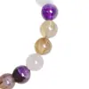 Pulsera de Cristal Super Siete Natural Pura, Exquisita de Nicho Pulsera de Perlas Redondas de Amatista Rosa Fuego Púrpura Nueve para Mujeres