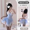 Vestido Lencero de Encaje Sexy de Sirvienta para Mujer, Lencería Puro Deseo, No Necesita Quitarse, Conjunto de Pijama Qqny