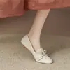 Zapatos de Lazo Completamente de Piel por Dentro y por Fuera para Mujer, Temporada de Primavera y Otoño, Casual, Suela Suave, Zapatos de Piel Suave, Planos, Punta Redonda, Boca Baja, Zapatos para Mujeres Embarazadas