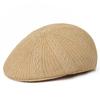Boina de Hilo de Algodón Delgado con Patrón Retro Estilo Coreano Verano Hueca Transpirable Todas las Combinaciones Gorra Adelantada Estilo Artístico Gorra de Pintor