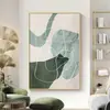 Pintura Decorativa para Sala de Estar Estilo Wabi-Sabi Sprayada, Arte de Parede Abstrata, Arte de Linha Criativa Vertical Grande para Hall de Entrada