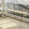 Mesa de Bar em Madeira Maciça Acrílica Simples Moderna Uso Doméstico Montada na Parede Suspensa Transparente Banqueta Alta Mesa Conjunto de Mesa e Cadeiras de Bar
