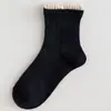 Calcetines de Encaje Vintage Otoñales Calcetines Dulces Versátiles para Niñas con Zapatos Pequeños de Cuero Calcetines Vintage Calcetines Absorbentes de Sudor Ins