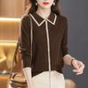 Suéter elegante de moda con cuello de muñeca para mujer, top fino de manga larga, nuevo suéter de otoño e invierno 2023, camisa de fondo