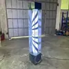 Lámpara Giratoria de Peluquería Lámpara de Pie Salón Exterior Giratorio Vidrio Templado Alta Luminosidad Color Deslumbrante LED Lámpara Giratoria Grande Barbería