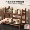 Estante de Armazenamento Estilo Medieval Balcão Lateral de Jantar Porta-Copos para Chá, Água, Café Porta-Copos para Conjunto de Chá Suporte de Copos para Mesa de Sala de Estar