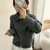Suéter cardigan de punto suave y esponjoso con cuello de mapache para mujer, nueva colección otoño/invierno 2026, corte holgado, suéter de punto liso, prenda exterior