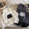 Sudadera con capucha elegante de otoño para niños, camiseta de manga larga estilo coreano, nuevo diseño para niños pequeños y bebés